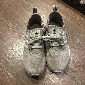 Adidas Kids Gray Sneakers with White Accents